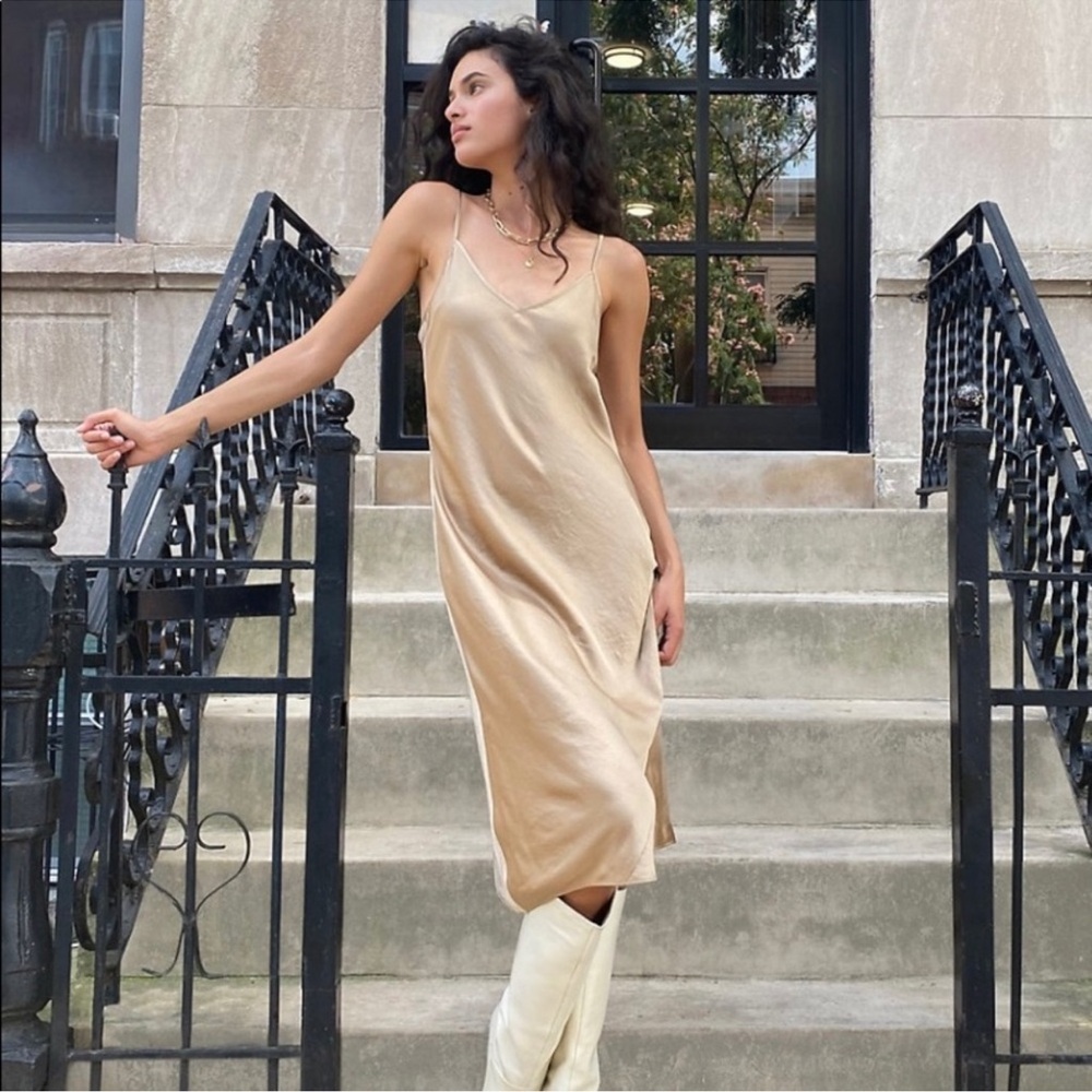 Wilfred Beige Slip Dress XS